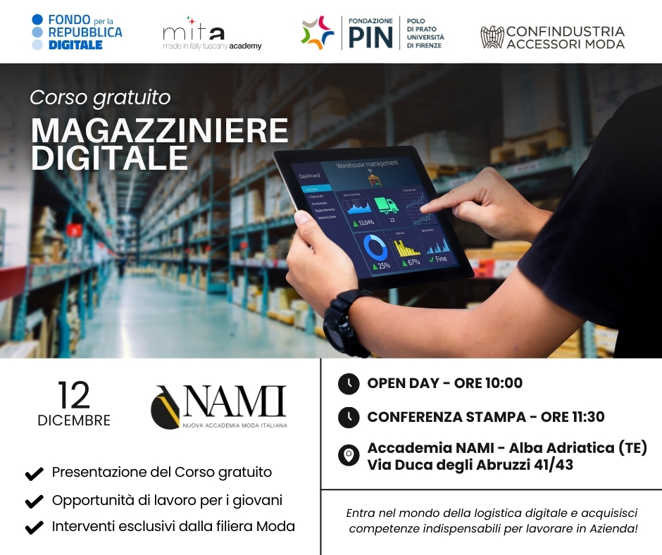 Evento 12 Dicembre NAMI FB - Train for Digital arriva in Abruzzo: opportunità per giovani nella Moda